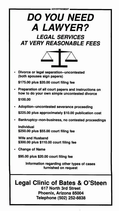 Bates & O”Steen ad